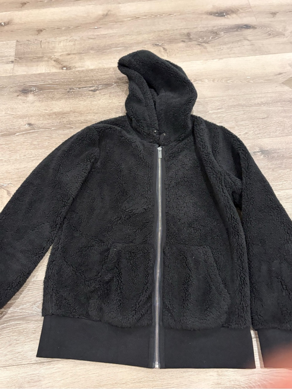 Roxy Kids Black Plush Sherpa Zip-Up Hoodie